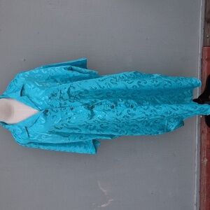 EJC Intimate Turquoise Button-Up Nightgown One Size Good Condition